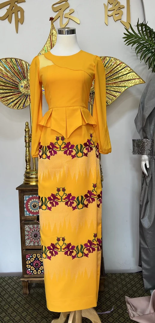 云南少数民族特色傣族手工制作气质时尚款女士套装网红复古傣装