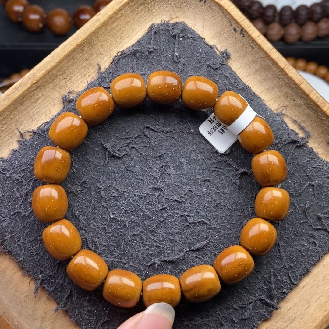 紫金鼠手串11mm近实心精品黄金甲桶珠