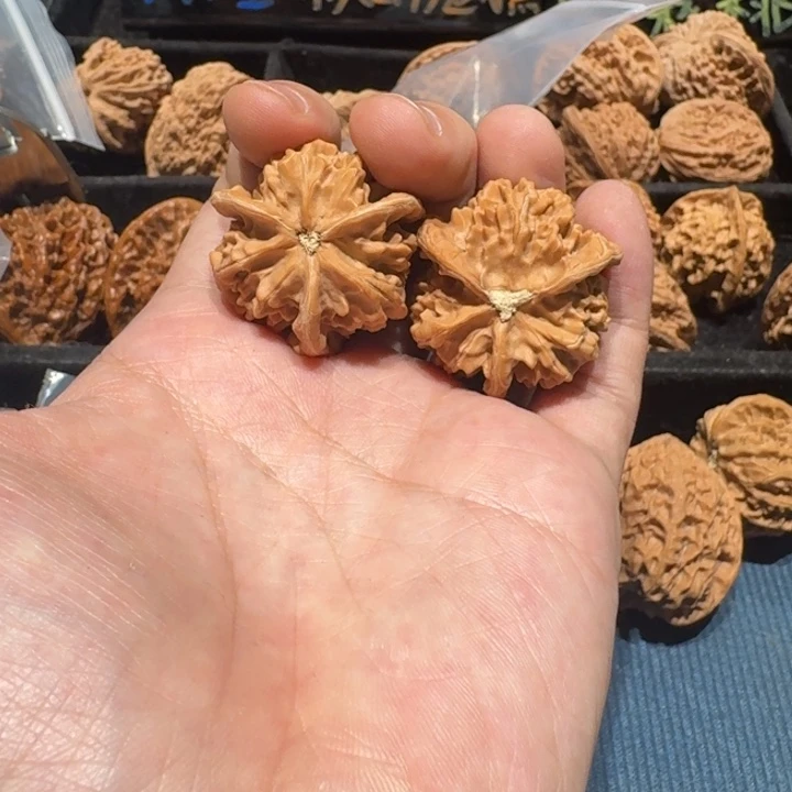 星***海把件文玩核桃盘山三楞35