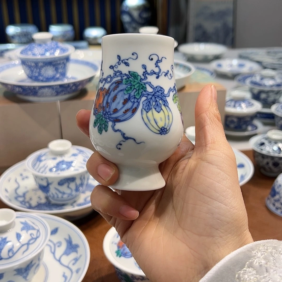 杯子J****U斗彩西瓜凯恩杯纯手工