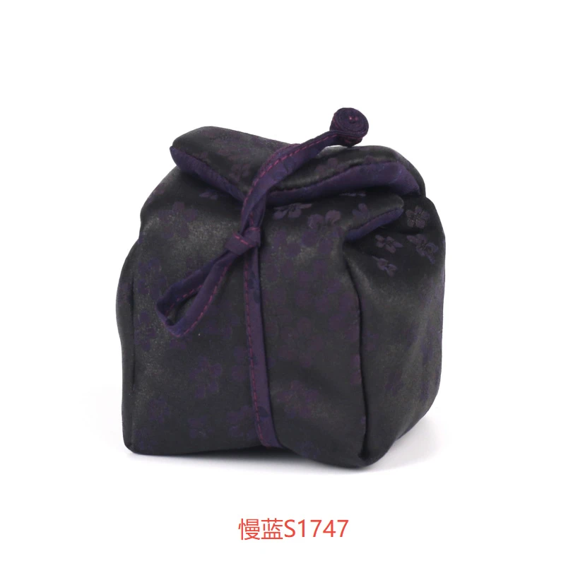 【坐饮亭竹】【坐饮亭竹】紫色单线卷绳单杯袋06*06*06(慢蓝S1747)