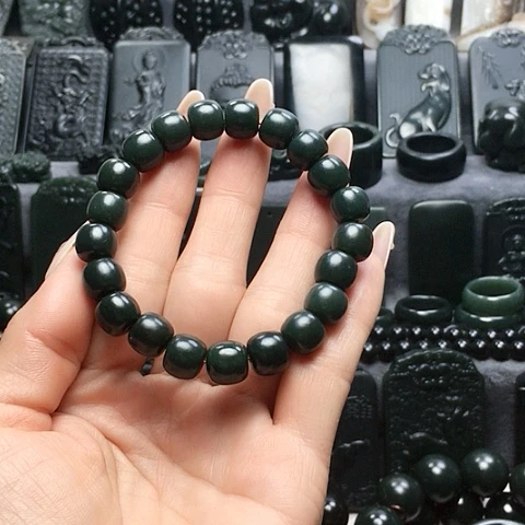 手串9K金镶嵌和田玉