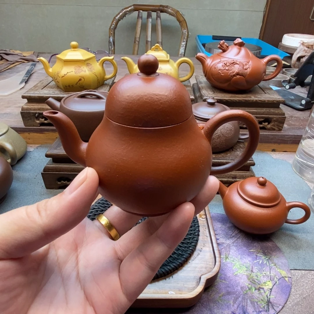 茶壶紫砂梨形壶（原矿朱泥138cc）