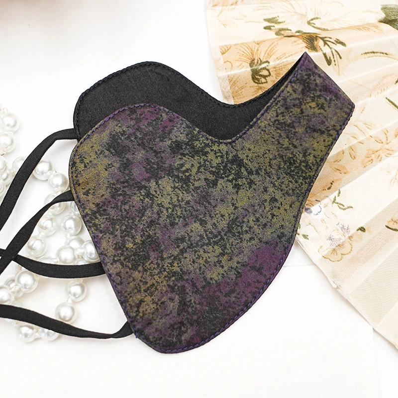 蝴蝶面罩香云纱100桑蚕丝防晒护眼角面纱透气遮阳真丝面罩