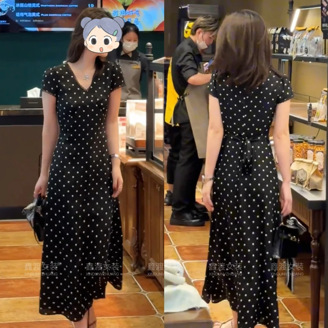 2025夏季新款时尚显瘦气质女士网红洋气连衣裙百搭款D5502