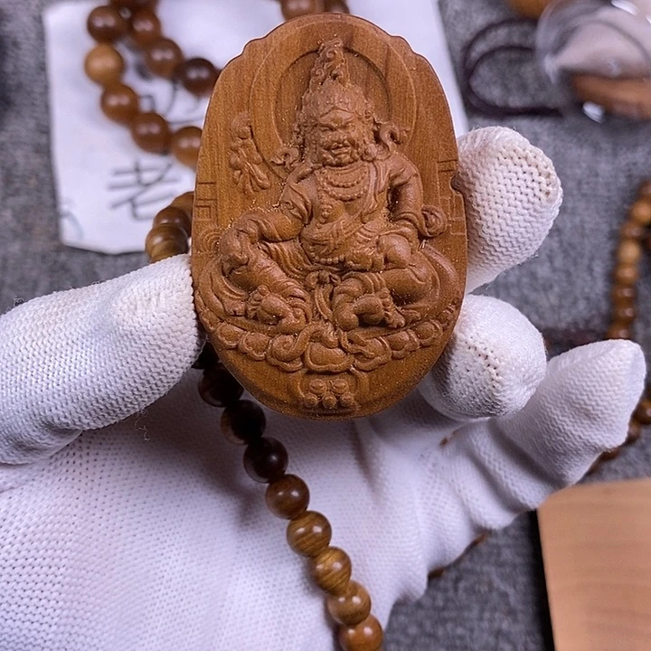 啥***雄檀香木手串/手链老山檀香黑肉黄财吊坠