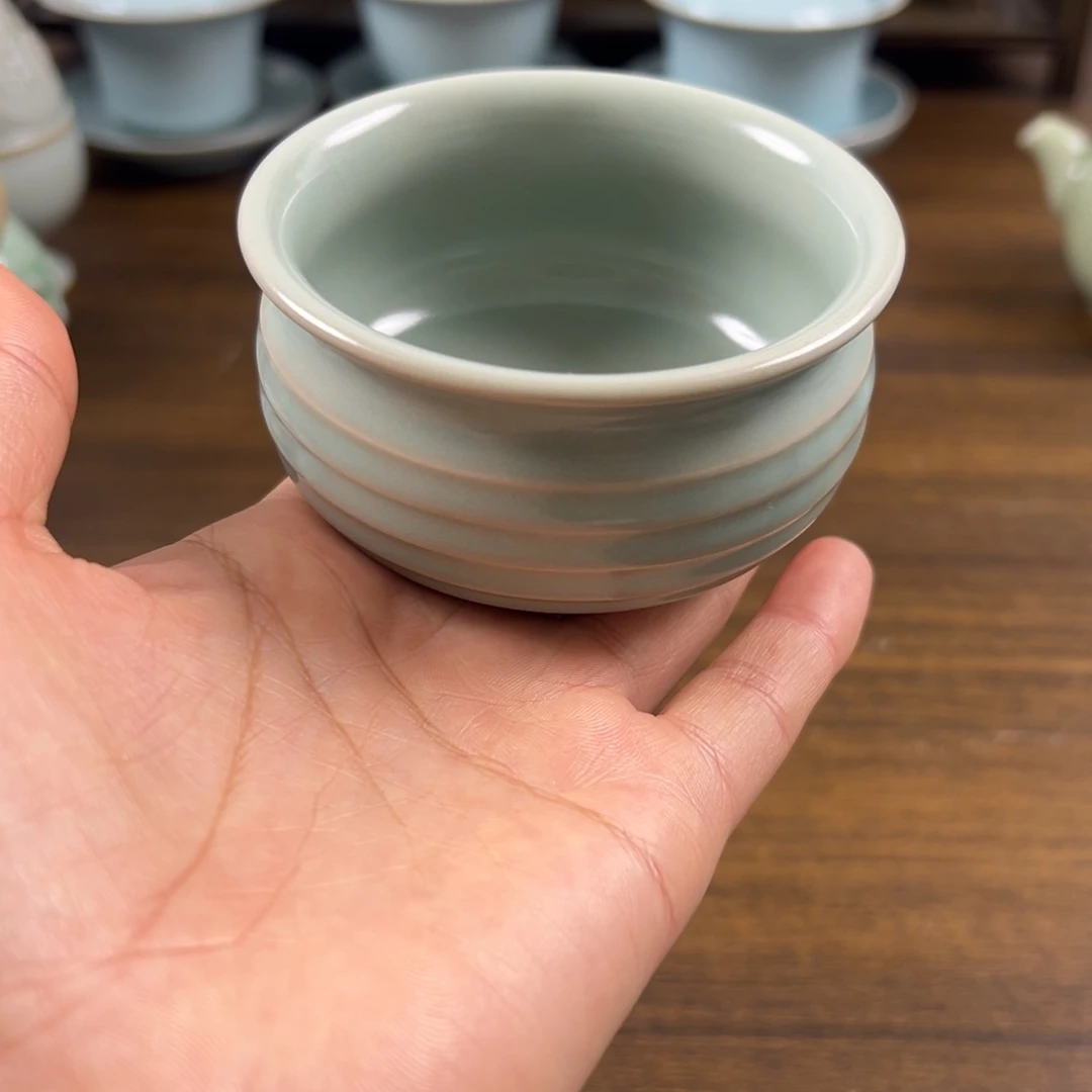 摆件瓷仿古釉水玄文杯
