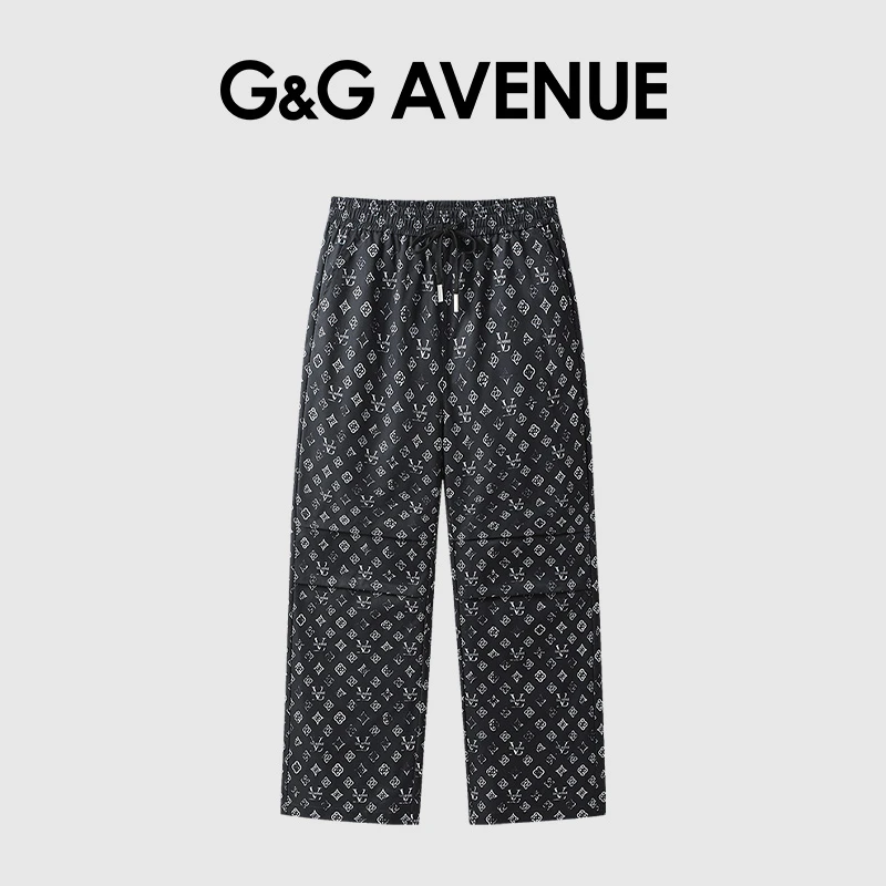G&G Avenue2025年春夏季新款经典满印休闲长裤直筒宽松潮男女同款