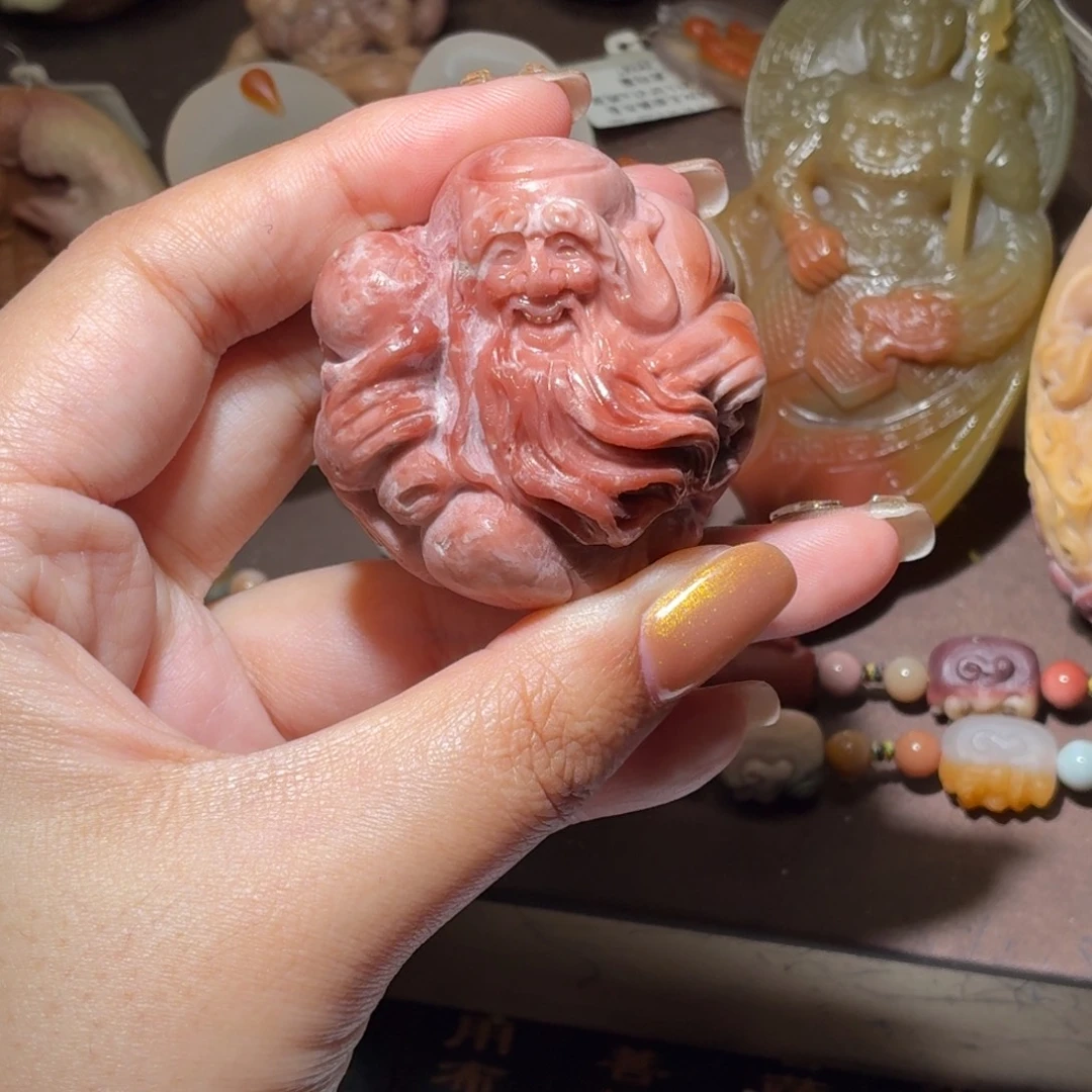 嘟***熊石英质玉未镶嵌吊坠9