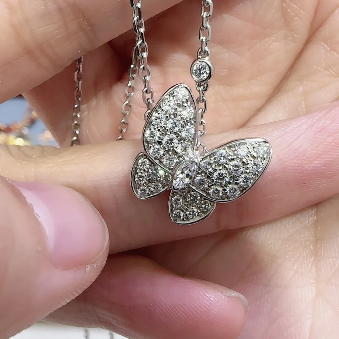 天然钻石项链18K金镶嵌