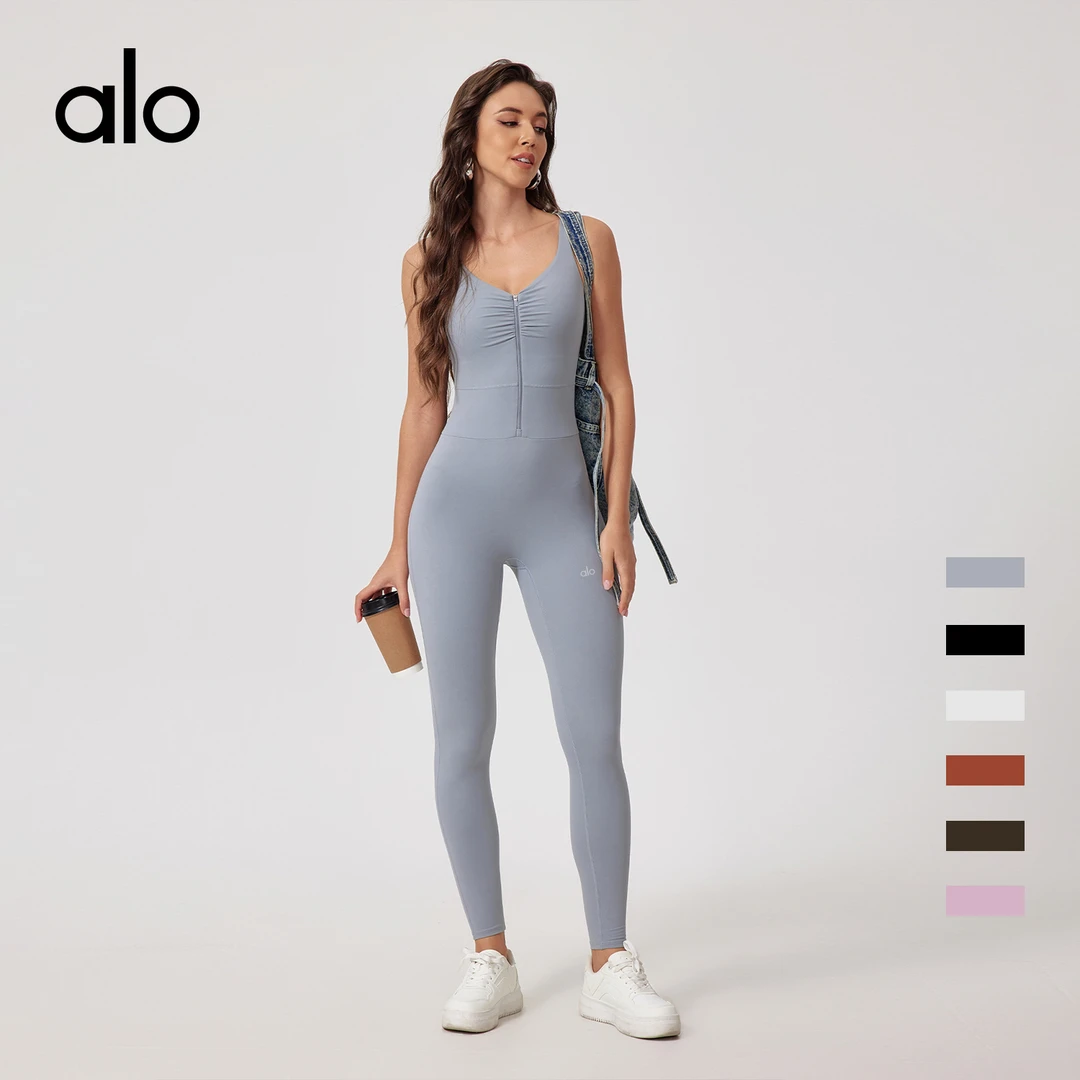 alo outls官方奥莱店Alo拉链磨毛裸感紧身瑜伽连体服户外运动连体
