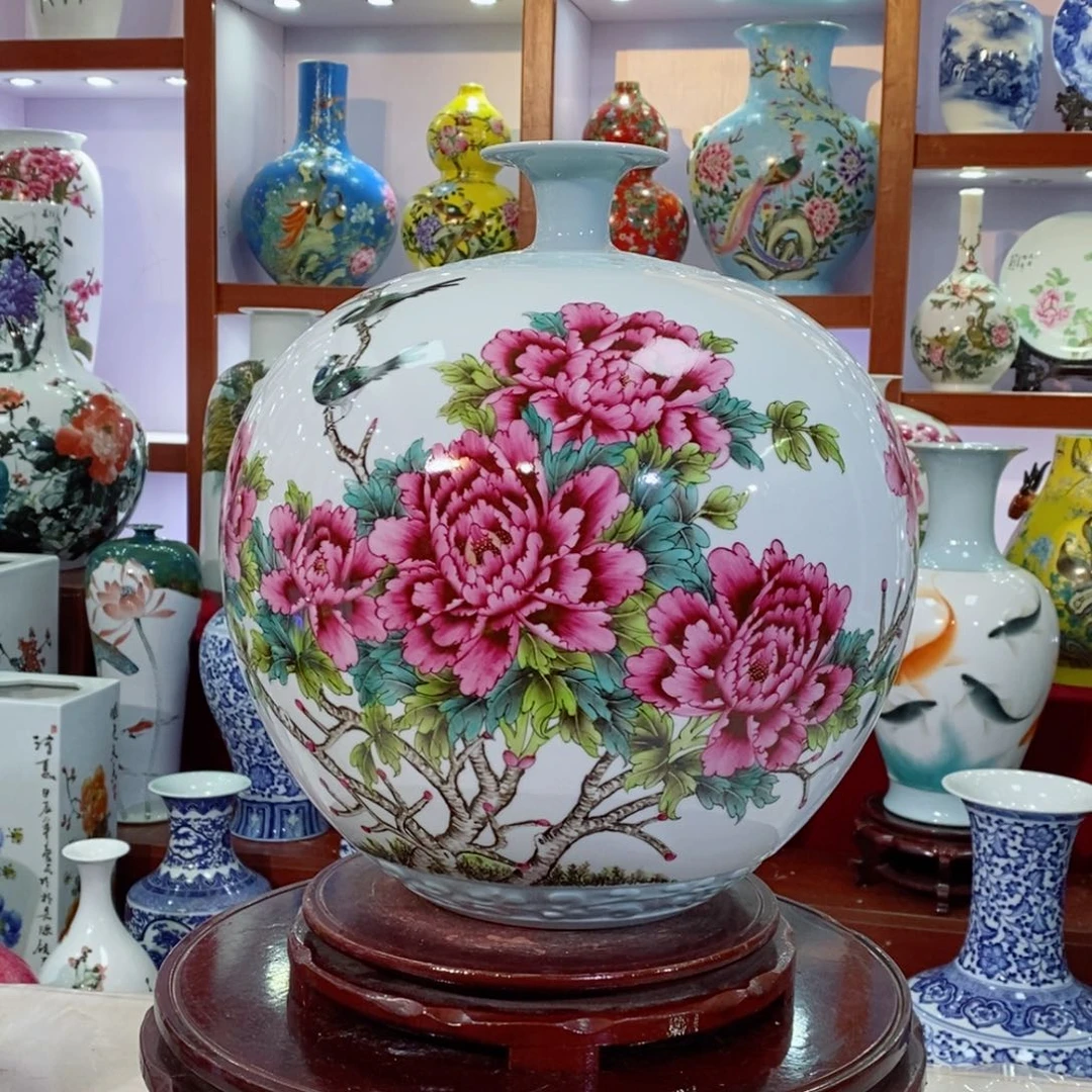 瓷片妞*全手工制作石榴瓶