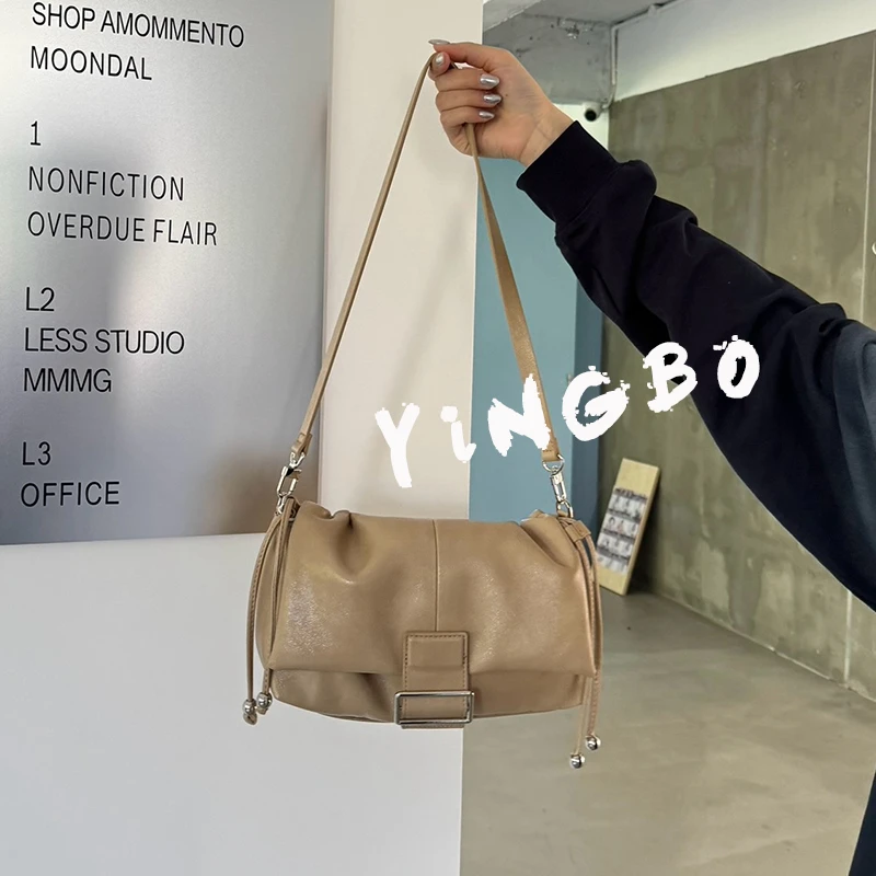 【英柏甄选】SK-62770-浅驼 然与纯小众设计感时尚单肩包百搭女包