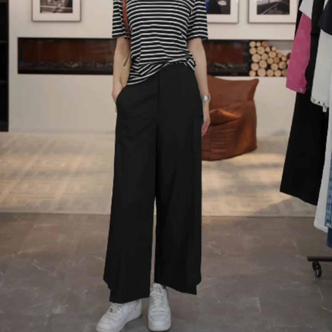 M102310423夏季超薄开叉气质百搭长裤