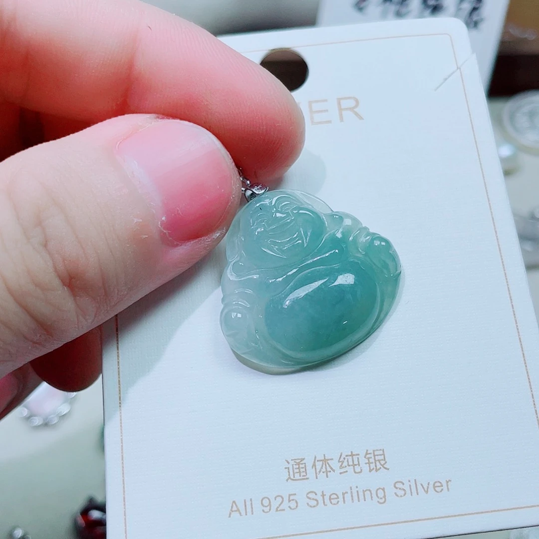 坠链均925银锆石佛公