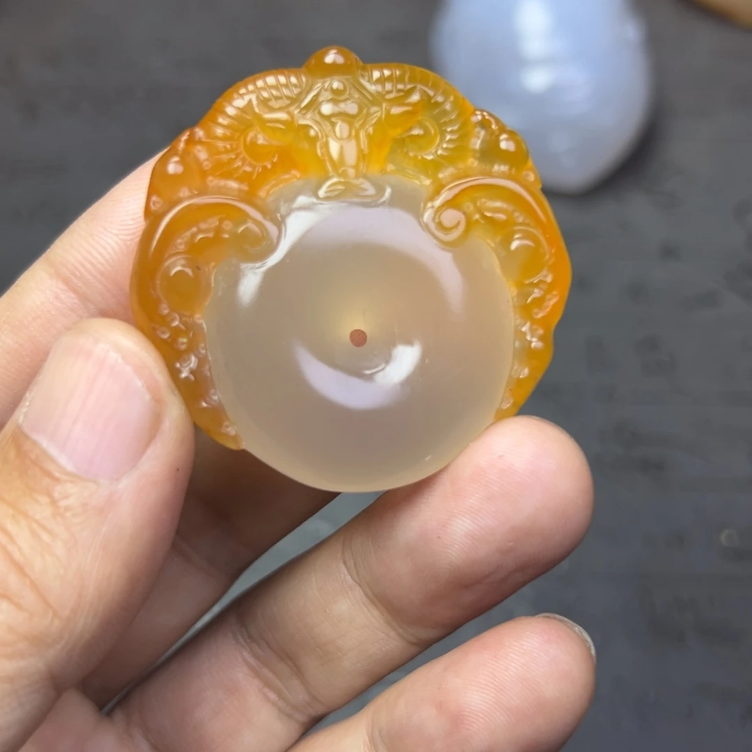 （***生玛瑙/玉髓未镶嵌天然玛瑙手把件吊坠