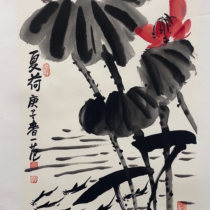 圆形姜老师大写意花鸟