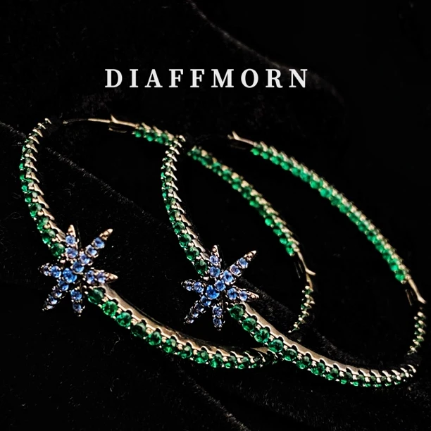 铜合金合成锆石耳饰 DFM《星芒》 重工小众气质高级感耳环