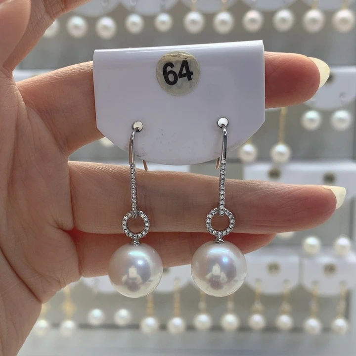 淡水珍珠耳饰银S925镶嵌