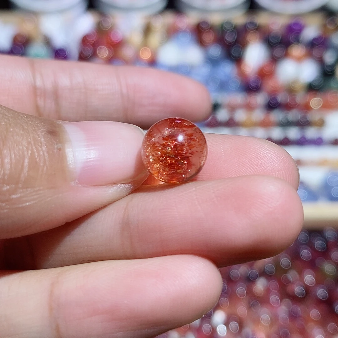 修***鱼珠宝半成品水晶未镶嵌金草莓单珠