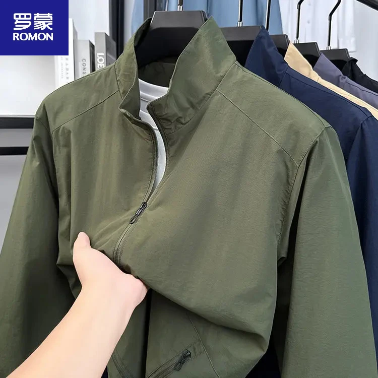 罗蒙男士秋季外套立领休闲百搭夹克春秋款中青年商务休闲百搭上