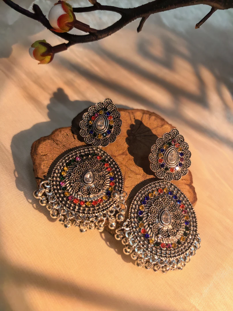 铜合金仿水晶耳饰 【拉姆】民族风异域风情耳环