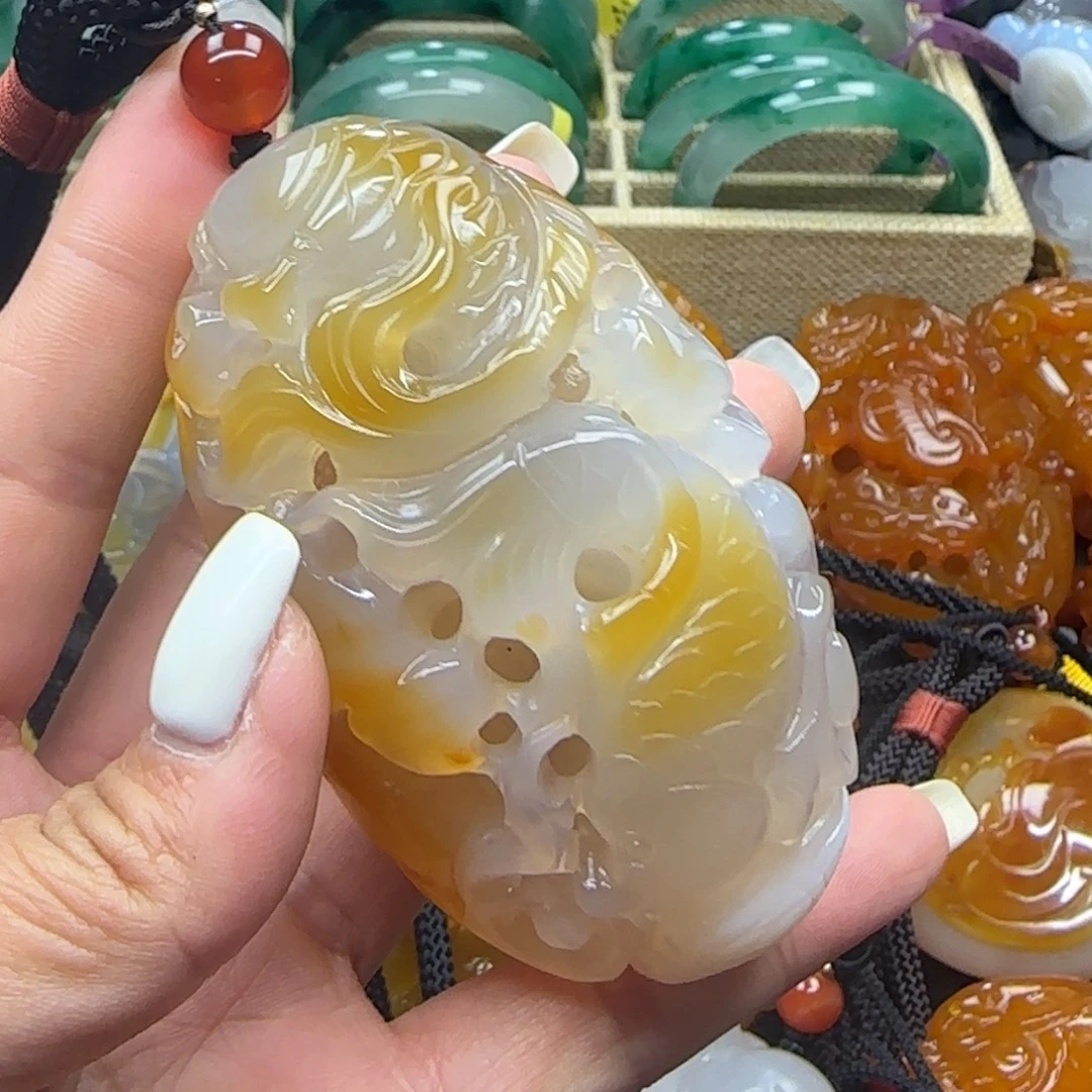 玛瑙/玉髓合金手把件