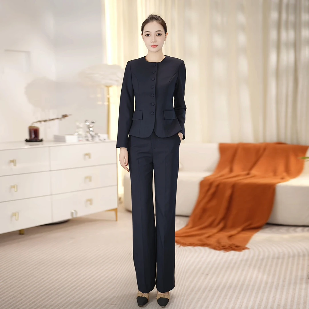 2025秋季圆领西装套装气质时尚女神范套装春秋冬三季可穿(PX380)