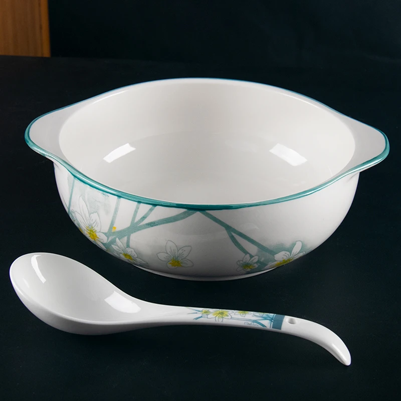 户外野炊餐具 水仙花双耳碗1个送同款汤勺1个 破损联系客服