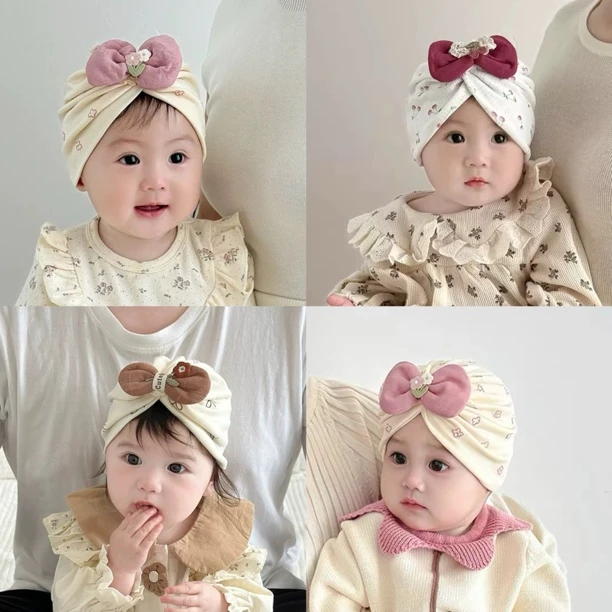 婴儿帽子春秋宝宝胎帽婴幼儿囟门帽女童印度帽男童套头帽儿童秋冬