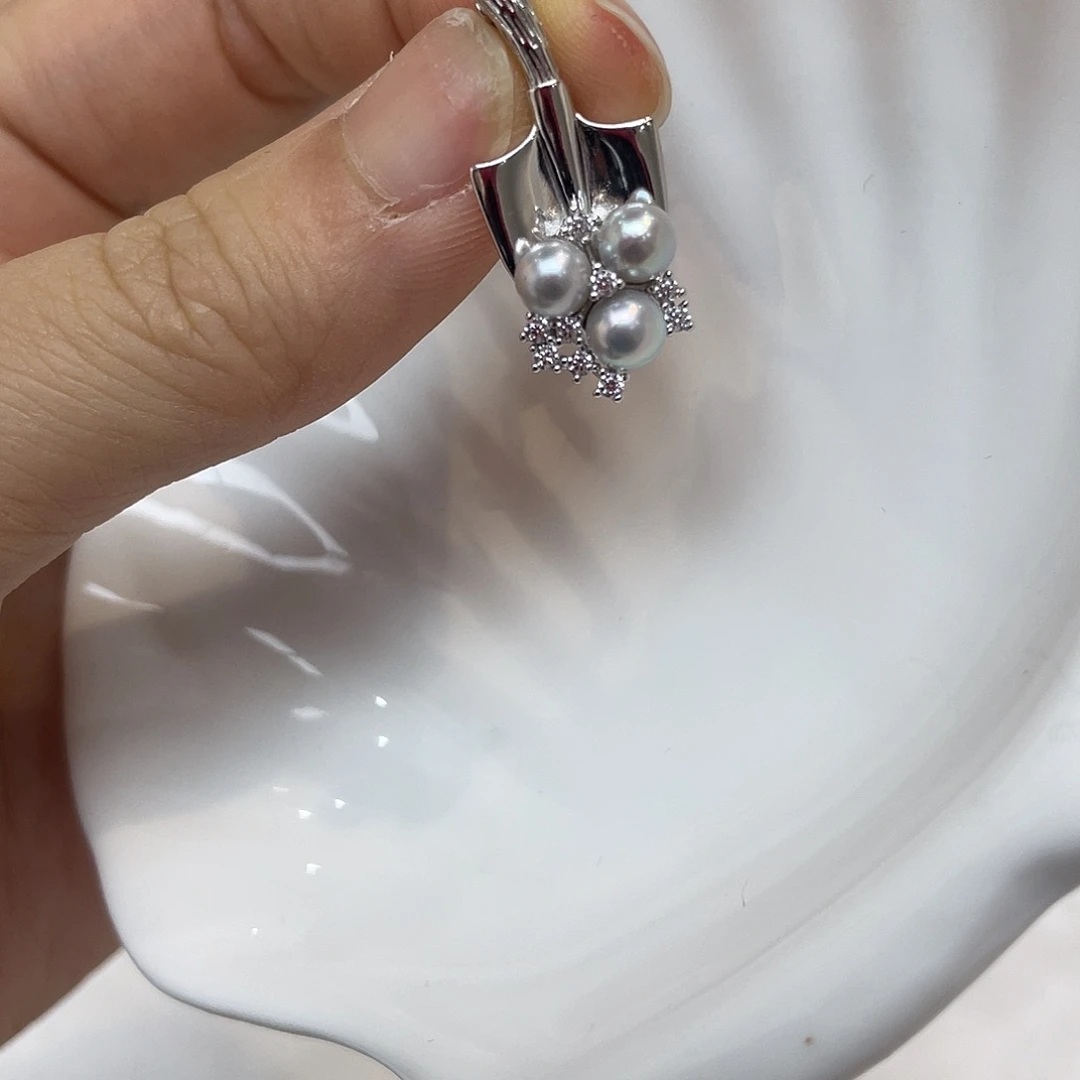 吊坠(不含链)银S925镶嵌海水珍珠