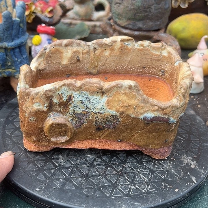 福利手工粗陶高温花盆