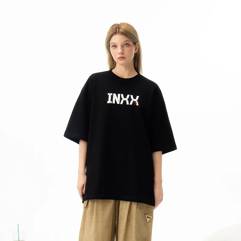 【INXX】时尚潮流基础款纯色刺绣T恤数码印花上衣情侣款XRF1010532