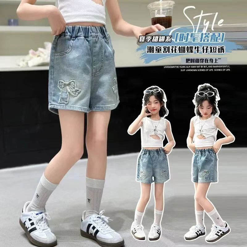女童短裤夏季薄款2025女孩外穿牛仔裤夏天宽松中大童儿童夏装裤子
