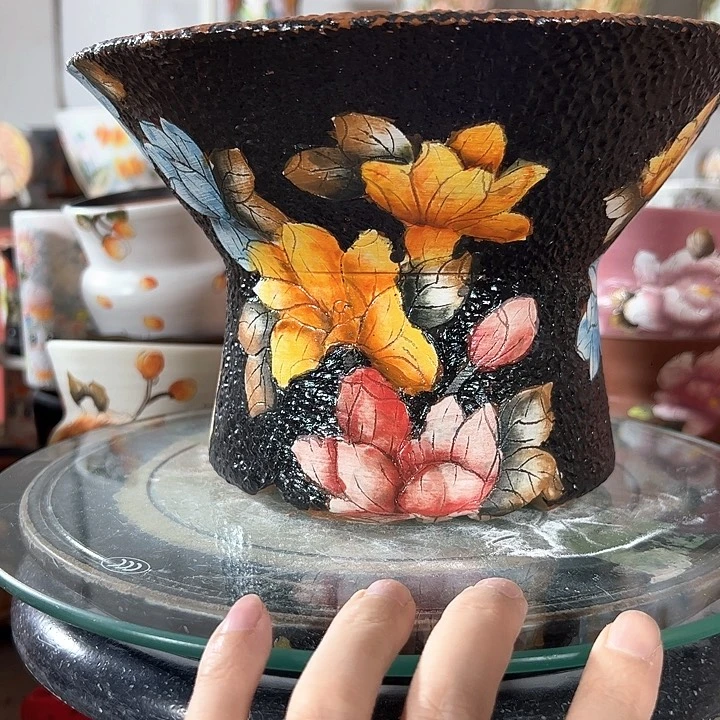 景德镇手绘花盆幸运花盆