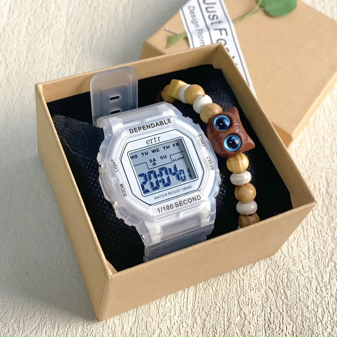 初高中学生小清新学生党防水夜光多功能小方块电子表学院风女生款