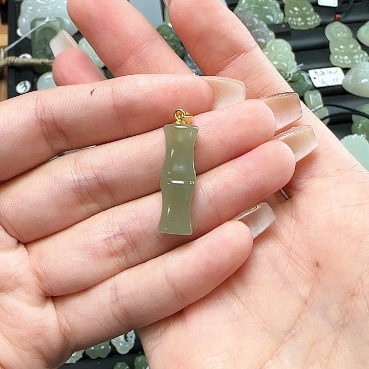 和田玉银S925镶嵌颈饰