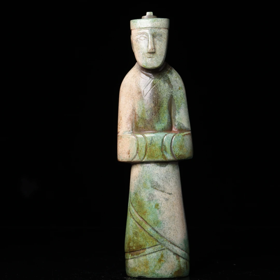 明代和田玉玉人俑