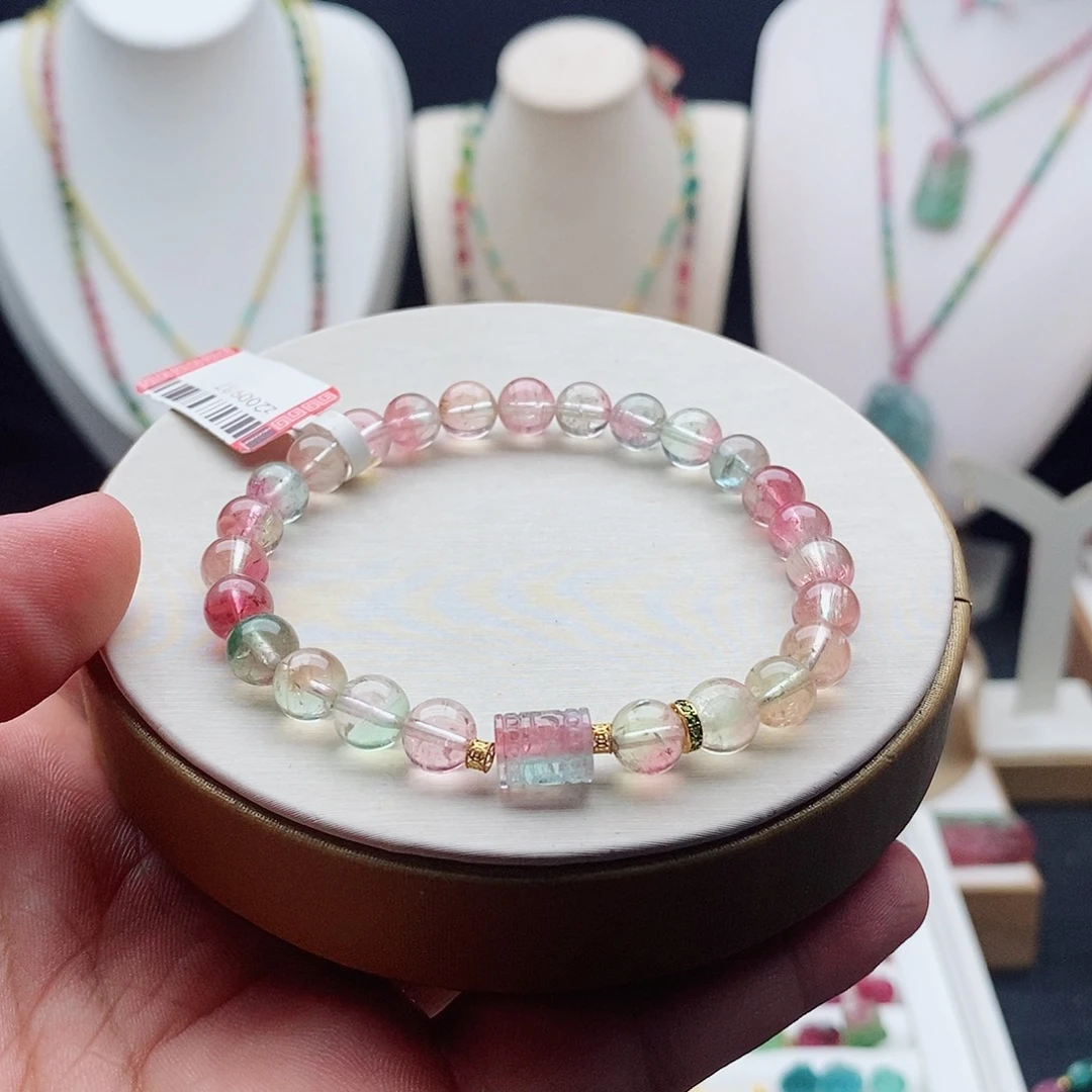 18K金镶嵌碧玺手链碧玺手链