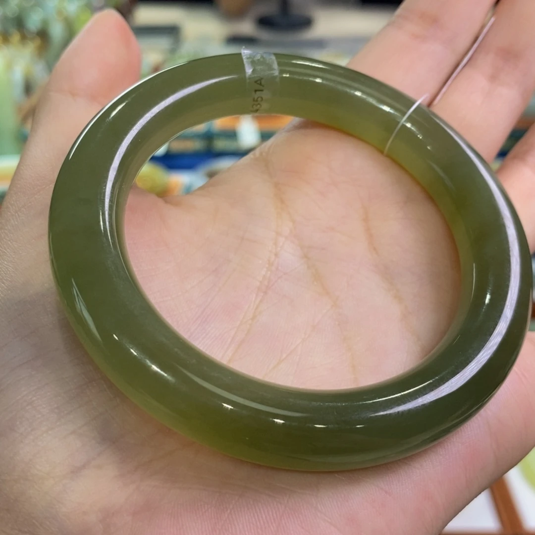 和田玉手镯未镶嵌青海冰的晴水胖圆58/59