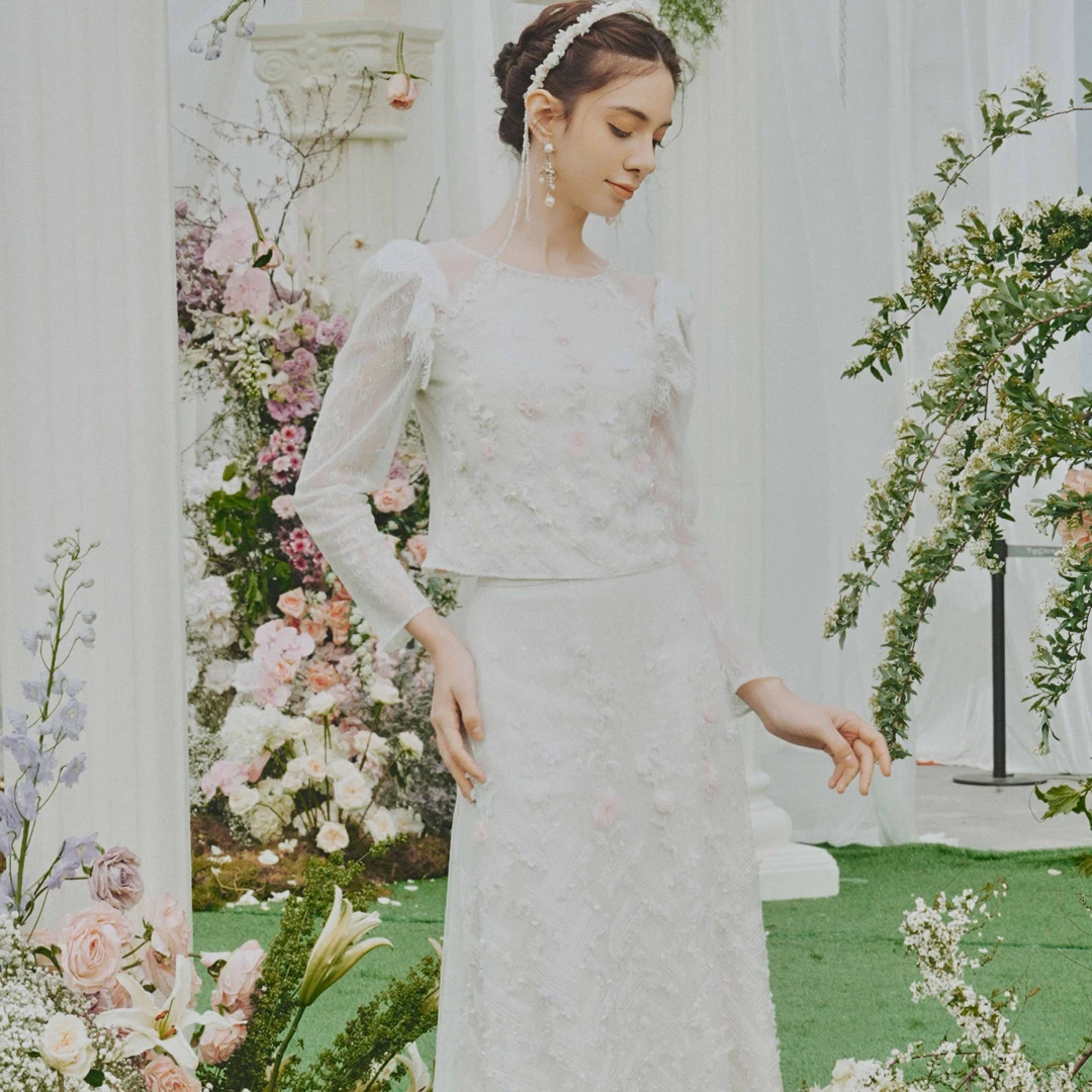 Marie Elie【迷迭花园】新款时尚气质钉珠套装EAF11W05861