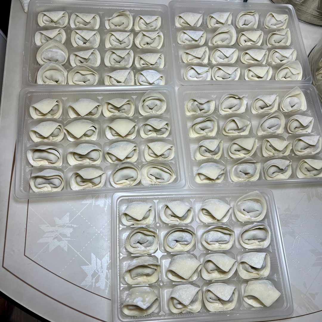 手工饺子/大馄饨/抄手/现做/订制 5盒80个（猪前腿55%以上+香菜）