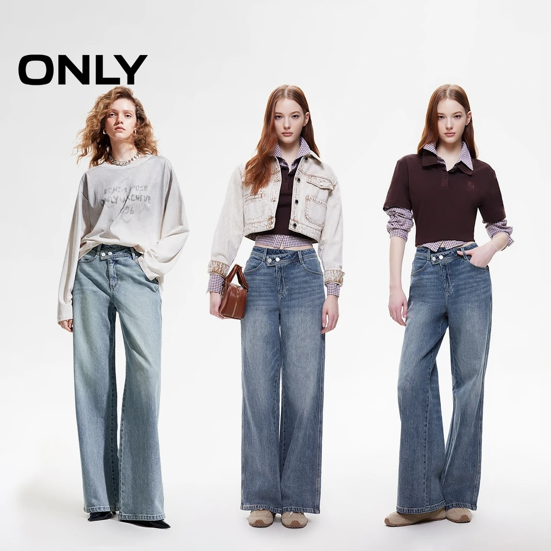 ONLY松弛感直筒牛仔裤“秋季新款”时尚宽松复古长裤女|125132066