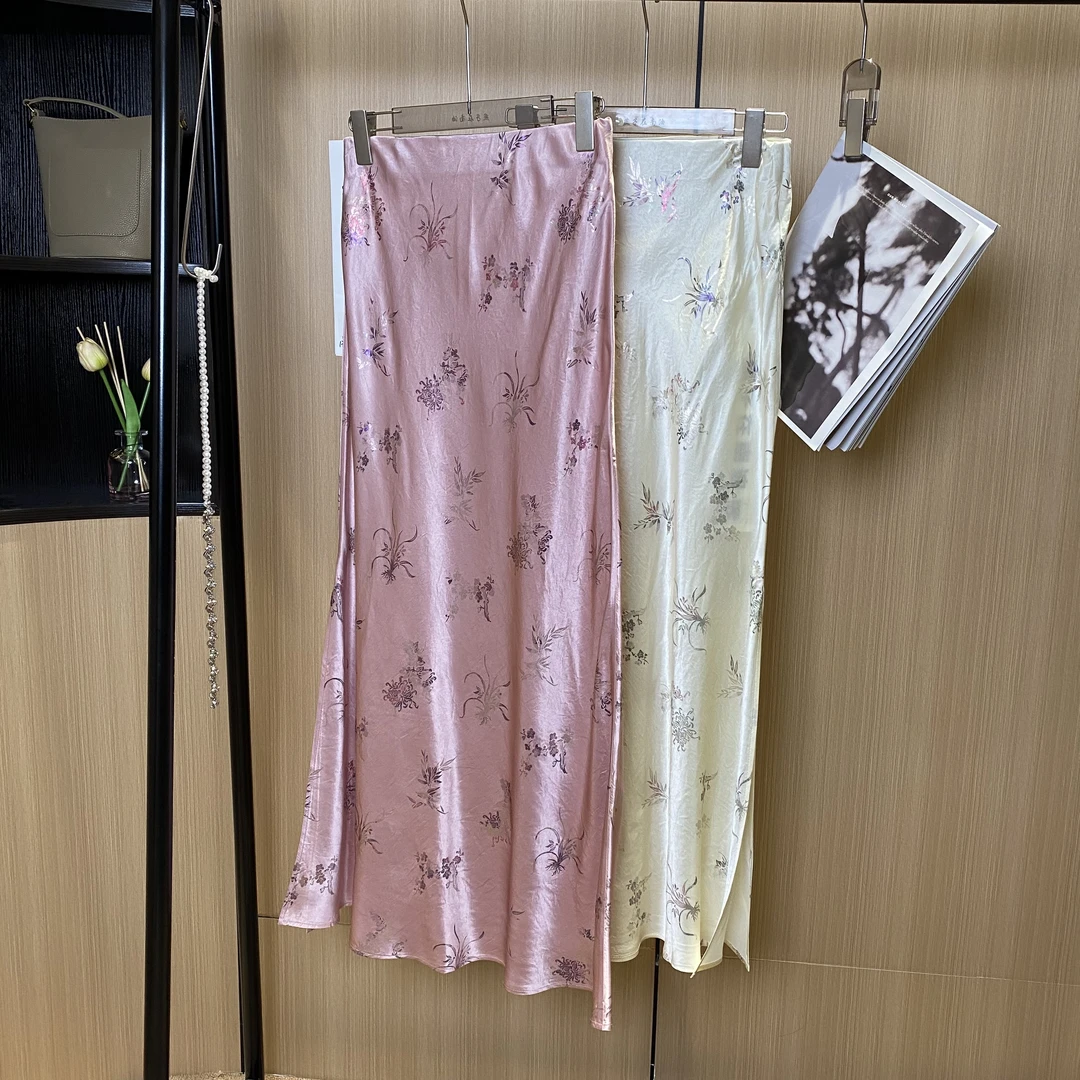 【燕子在南油】夏季薄款显质感印花显瘦鱼尾半裙1886