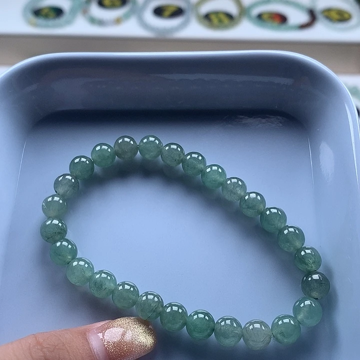 翡翠未镶嵌手链油青7.0