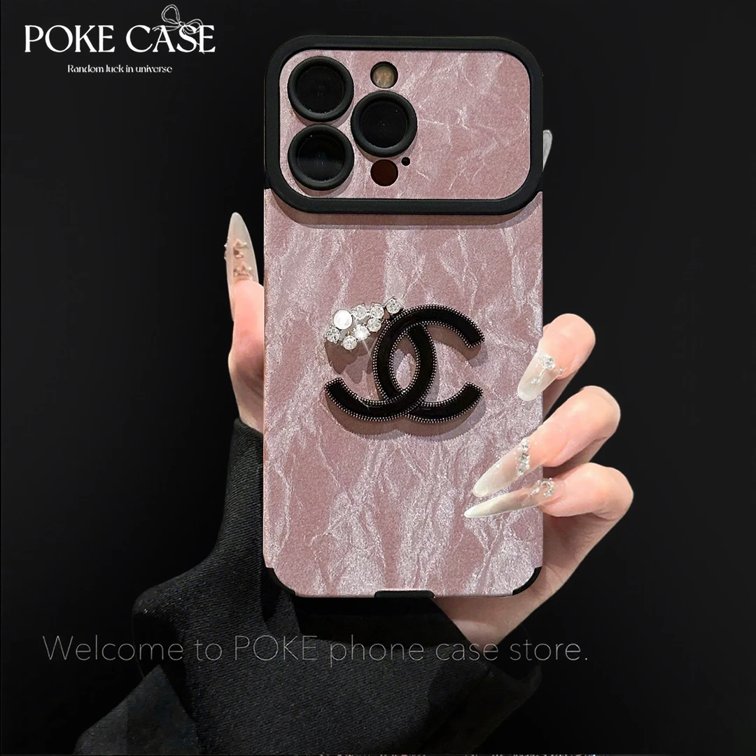 大视窗紫毛皮适用苹果16PROMAX双C标华为VIVO小米OPPO手链手机壳