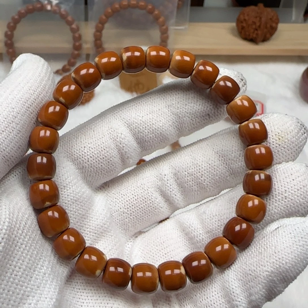 橄榄核手串老挝单圈极限弧反油8.4mm