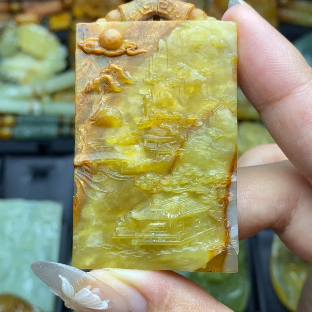 蛇纹石玉未镶嵌颈饰