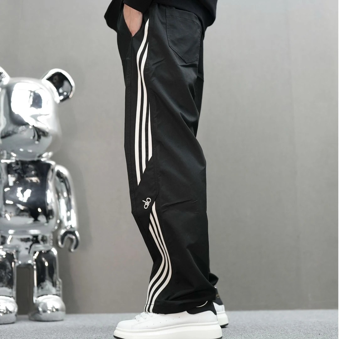 2025秋季新款美式哈伦裤休闲运动条纹阔腿条纹韩版直筒裤男