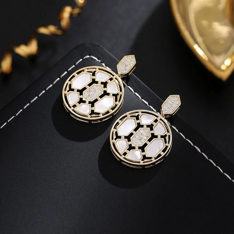 铜合金耳饰 《货号6988》时尚设计师几何形耳环